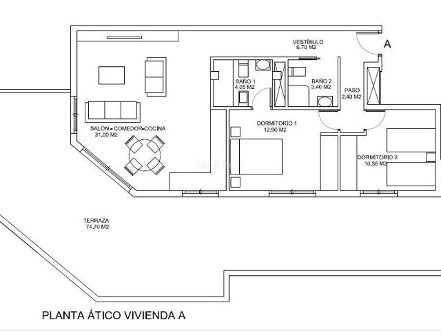 Ático en venta en Pedredo, Arenas De Iguña