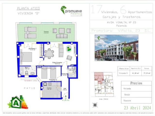 Ático en venta en Allende el Río, Palencia