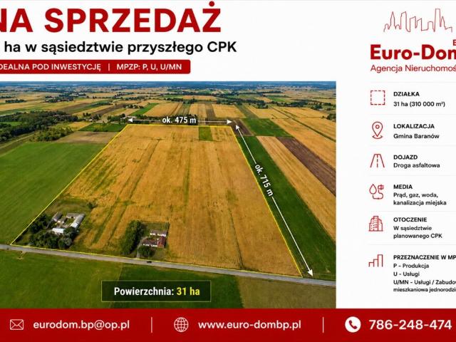 Grunt na sprzedaż w Baranów, Mazowieckie