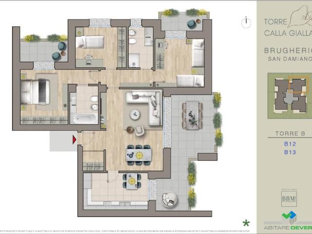 Attico in vendita a San Damiano, Brugherio