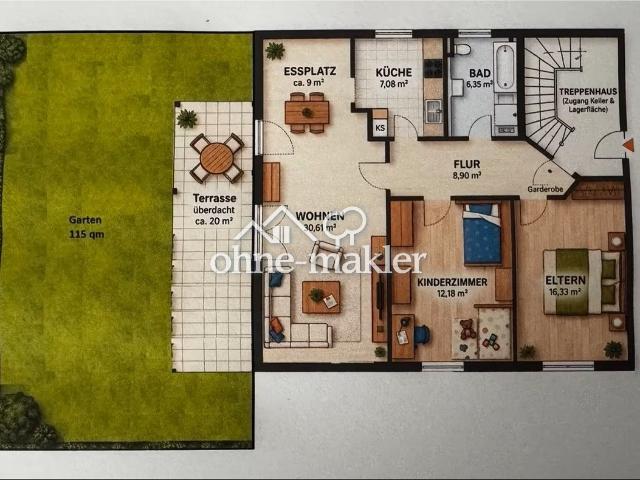 Apartment kaufen in Großkarolinenfeld, Bayern