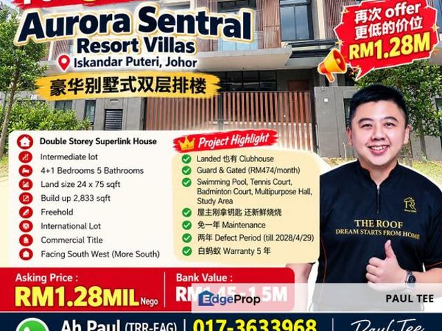 House for sale in Aurora Sentral, Iskandar Puteri