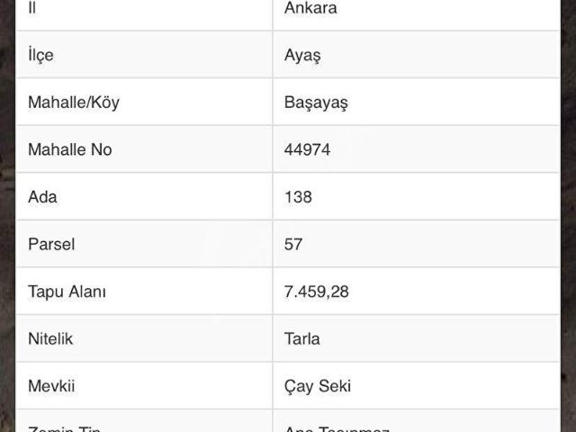 Ayaş, Ankara içerisinde satılık Arsa