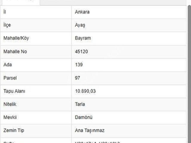 Bayram, Ayaş içerisinde satılık Arsa