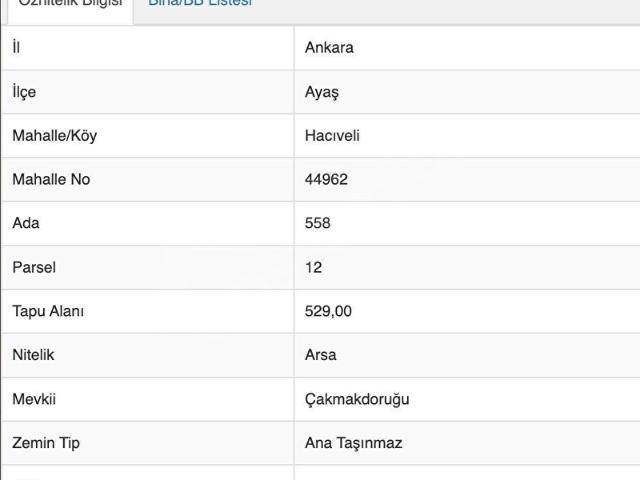 Ayaş, Ankara içerisinde satılık Arsa