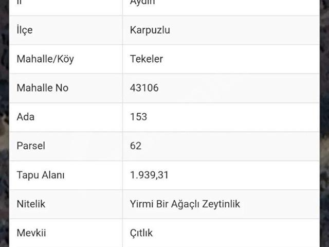 Karpuzlu, Aydin içerisinde satılık Arsa