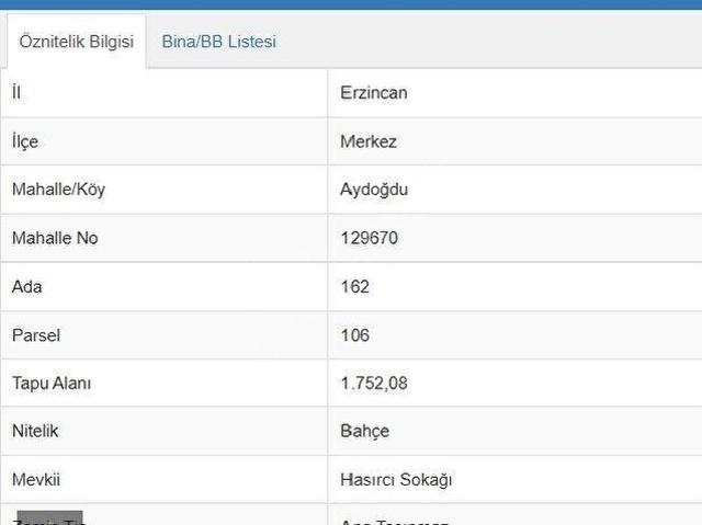 Erzincan Merkez, Erzincan içerisinde satılık Arsa