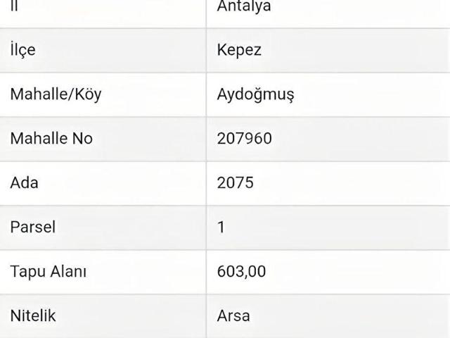 Kepez, Antalya içerisinde satılık Arsa