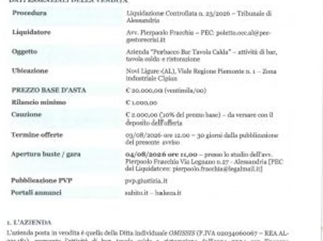 Locale Commerciale in vendita a Piemonte, Alessandria