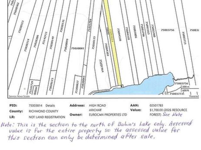 Land for sale in West Arichat, Nova Scotia