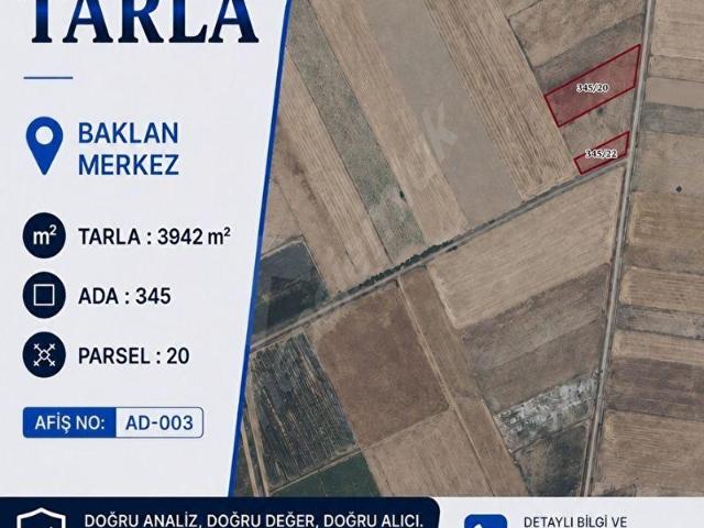 Kavaklar, Baklan içerisinde satılık Arsa