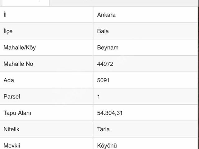 Bala, Ankara içerisinde satılık Arsa