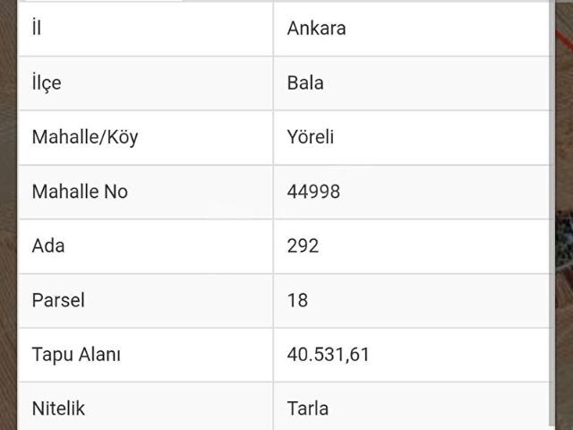 Bala, Ankara içerisinde satılık Arsa