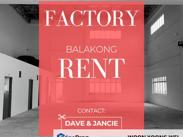 Warehouse for rent in Kajang, Langat