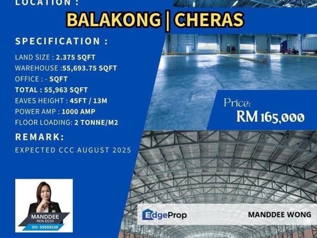Warehouse for rent in Kajang, Langat