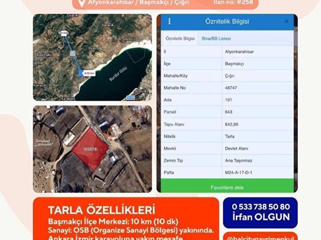 Yeşildere, Başmakçı içerisinde satılık Arsa