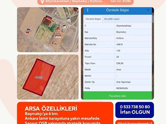 Başmakçi, Afyonkarahisar içerisinde satılık Arsa