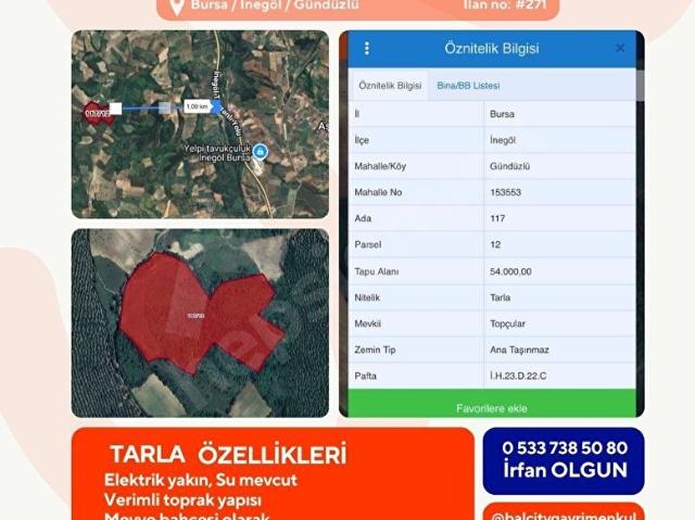 İnegöl, Bursa içerisinde satılık Arsa