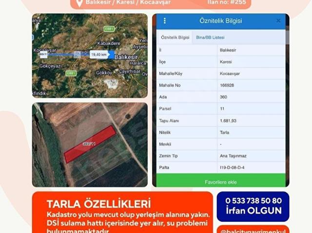 Kocaavşar, Karesi içerisinde satılık Arsa