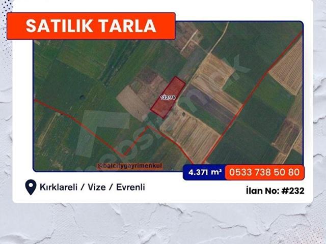 Evrenli, Vize içerisinde satılık Arsa