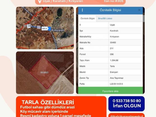 Hasköy, Ulubey içerisinde satılık Arsa