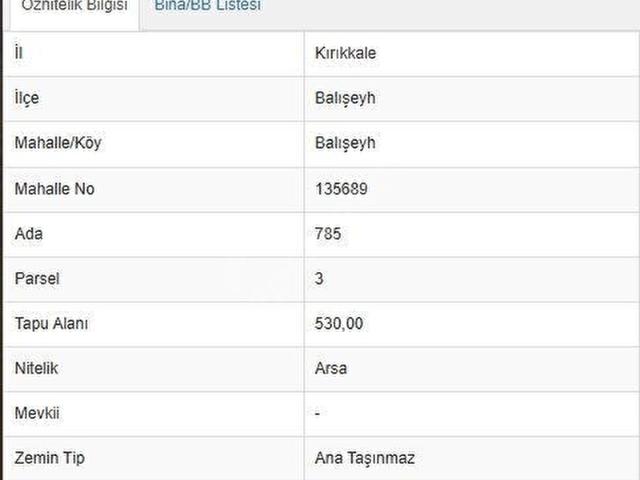 Balişeyh, Kirikkale içerisinde satılık Arsa