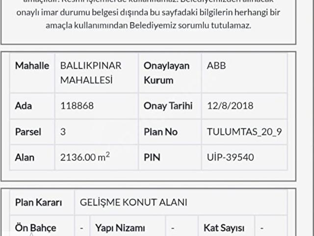 Gölbaşi, Ankara içerisinde satılık Arsa