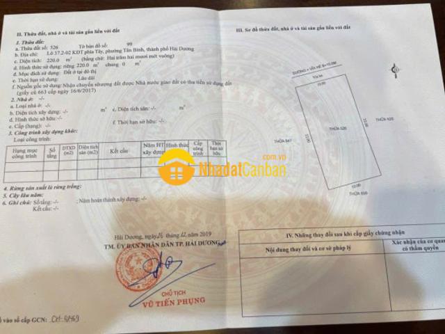Mặt bằng bán tại Hải Phòng