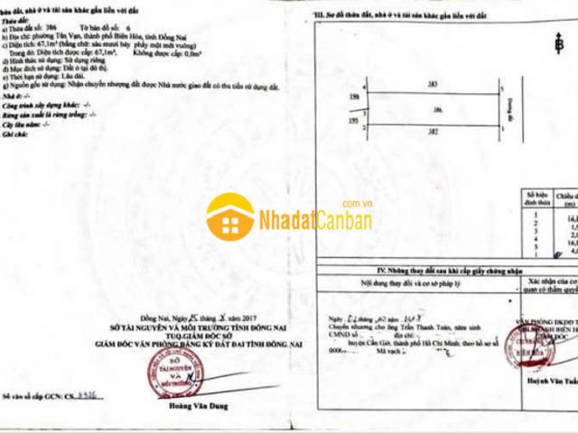 Mặt bằng bán tại Biên Hòa, Đồng Nai