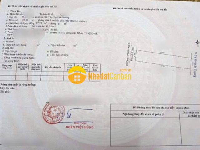 Mặt bằng bán tại Hải Phòng