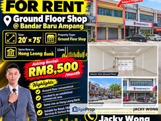 Shop for rent in Ampang, Majlis Perbandaran Ampang Jaya