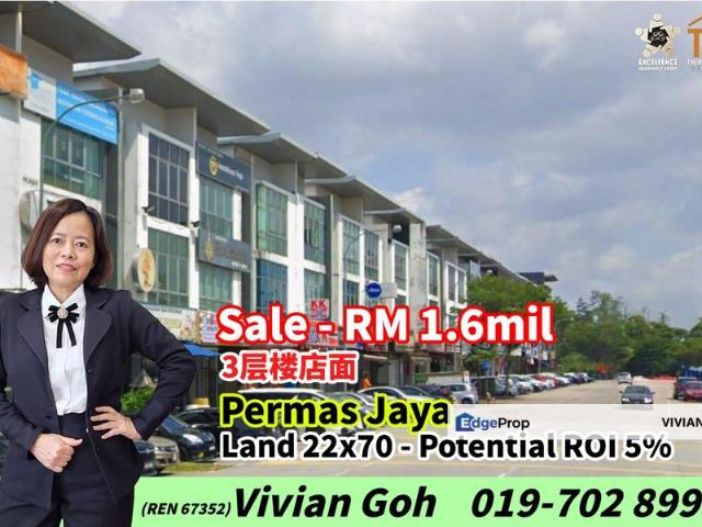 Shop for sale in Bandar Baru Permas Jaya, Kampung Senibong