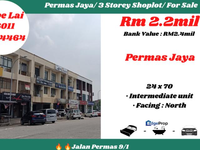 Shop for sale in Bandar Baru Permas Jaya, Kampung Senibong