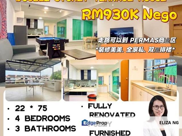 House for sale in Bandar Baru Permas Jaya, Kampung Senibong
