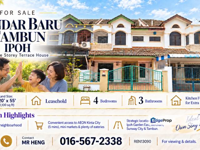 House for sale in Majlis Bandaraya Ipoh, Kinta