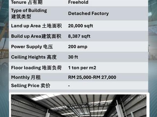 Warehouse for rent in Port Klang, Selangor