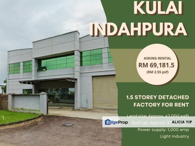 Warehouse for rent in Kulai, Johor
