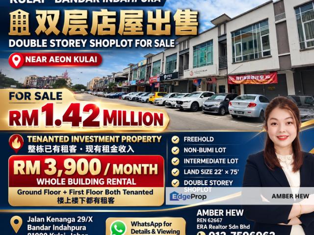 Shop for sale in Indahpura Central, Kulai