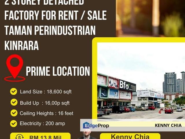 Warehouse for sale in Bandar Kinrara, Majlis Bandaraya Subang Jaya