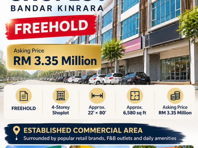 Shop for sale in Bandar Kinrara, Majlis Bandaraya Subang Jaya