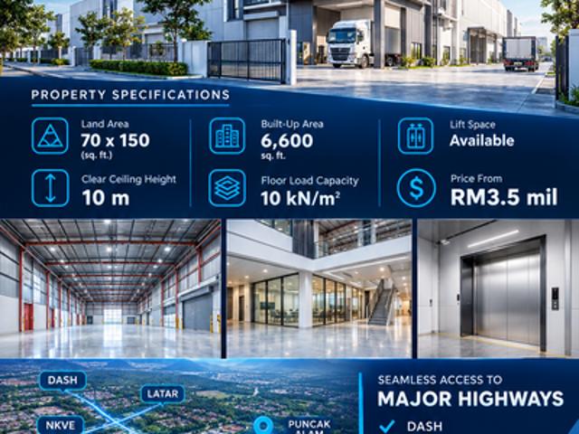 Warehouse for sale in Bandar Puncak Alam, Kuala Selangor