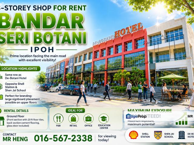 Shop for rent in Perak, Tanjong Ipoh