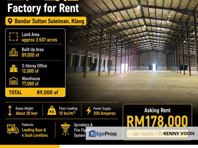 Warehouse for rent in Port Klang, Selangor