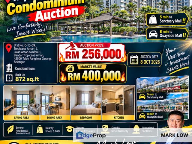 Condominium for sale in Zon Perindustrian Bebas Telok Panglima Garang, Teluk Panglima Garang