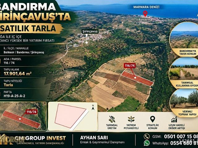 Şirinçavuş Mahallesi, Bandırma içerisinde satılık Arsa
