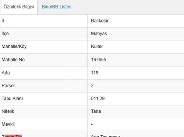 Kulak, Manyas içerisinde satılık Arsa