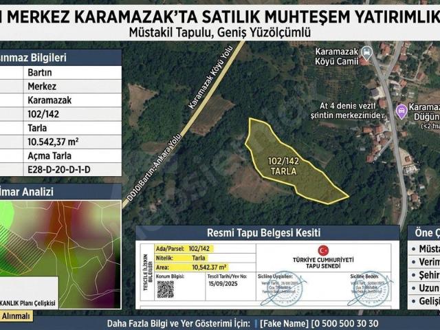 Karamazak, Bartın Merkez içerisinde satılık Arsa