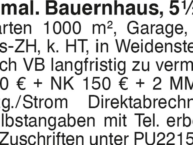 Wohnung mieten in Weidenstetten, Baden-Württemberg