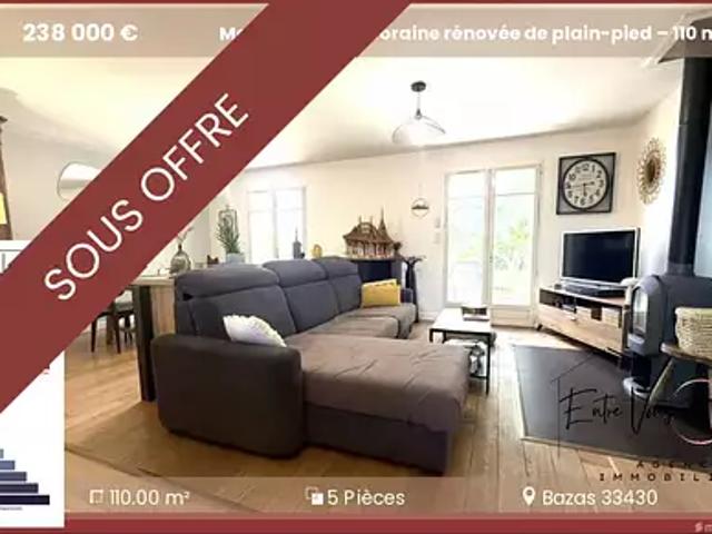 Maison vente à Langon, Bazas
