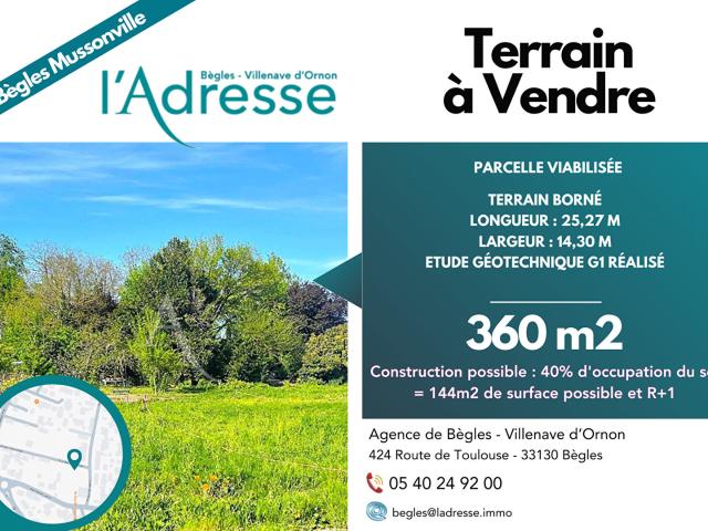 Terrain vente à Bordeaux, Bègles